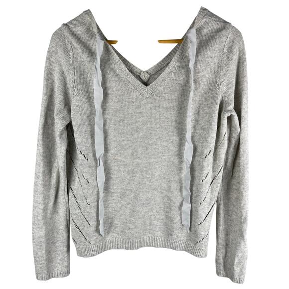 Anthropologie MOTH Light Gray Tie Back Neck Cashmere Blend Sweater Size Small‎ - Picture 5 of 10
